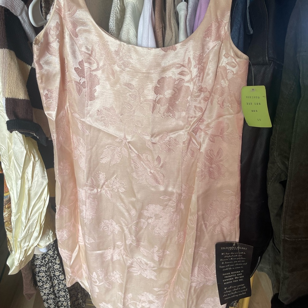 Vintage Victorias Secret pink floral mini dress, size 10